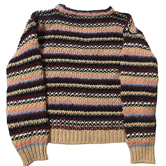 Anthropologie Elsamanda Striped Alpaca Wool Blend Chunky Knit Sweater Made Italy - Picture 6 of 13